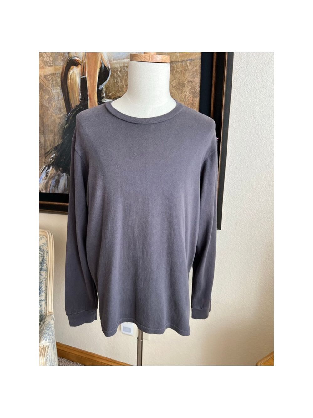 Men's paa Gray Long Sleeve Heavy knit Tee XL